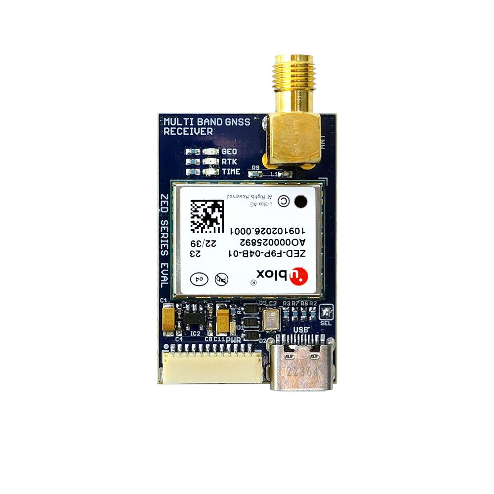 ZED-F9P RTK GNSS USB C receiver board with SMA Base or Rover