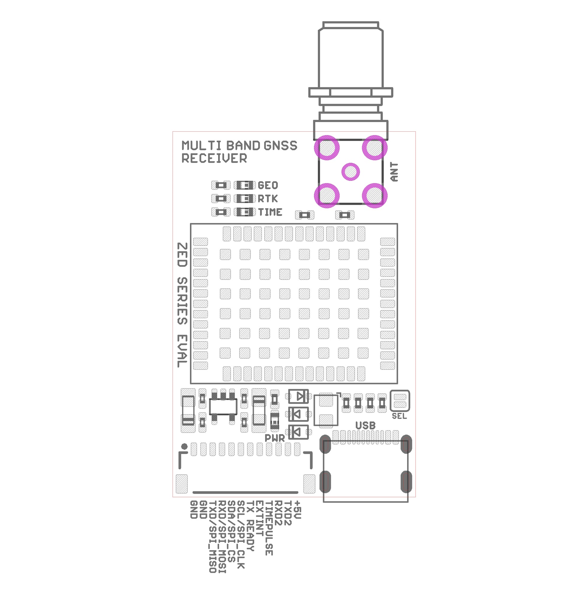 ZED-F9P RTK GNSS USB C receiver board with SMA Base or Rover – Eltehs GNSS Store (elt0387)