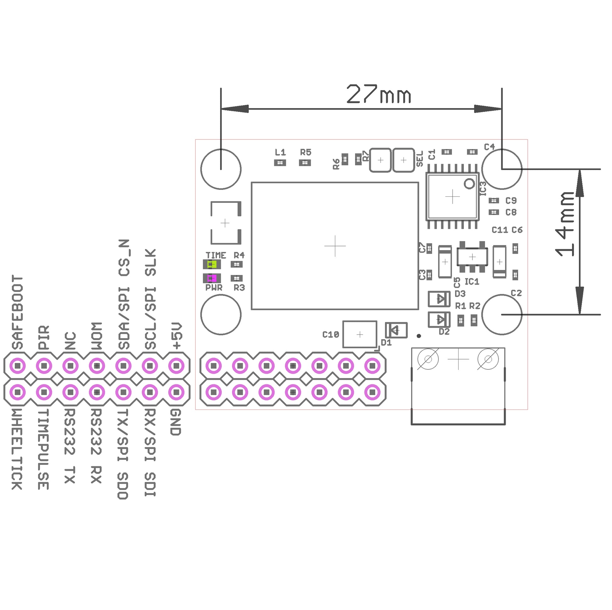 NEO-M9V USB C RS232 interface GNSS UDR/ADR module with UF.L – Eltehs GNSS Store (elt0309)