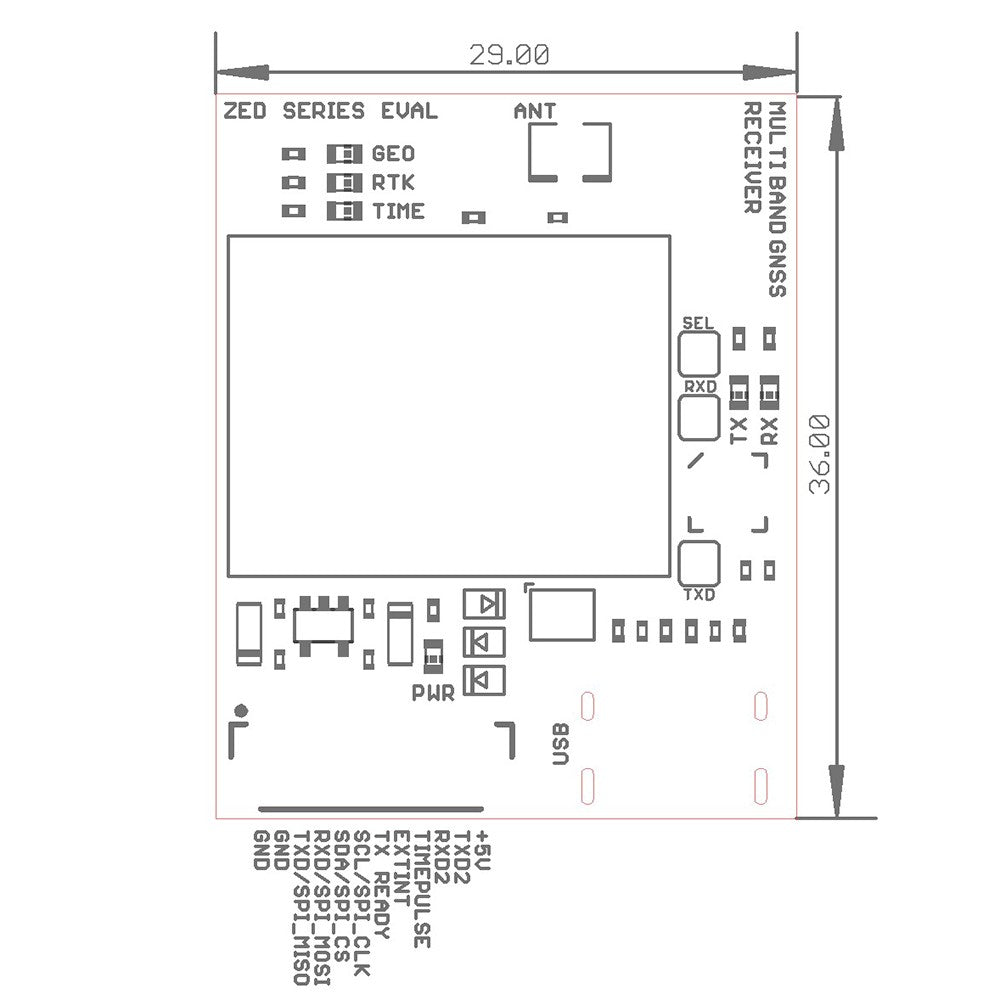 ZED-X20P all-band high precision GNSS module with UF.L and USB C – Eltehs GNSS Store (elt0419)