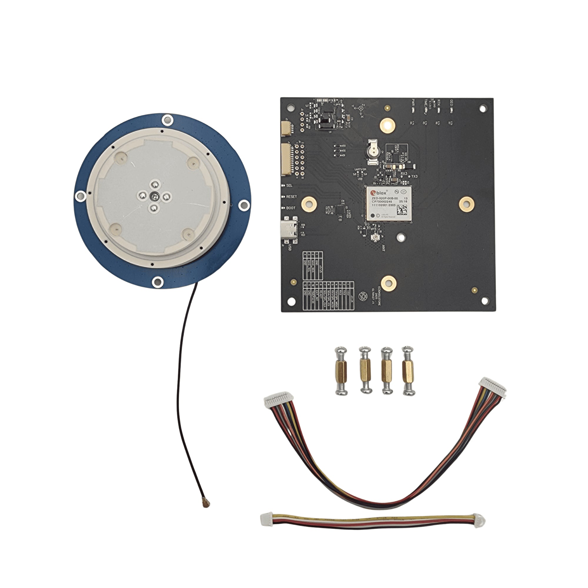 ZED-X20P GNSS Receiver with MultiBand antenna and EMI with RM3100 – Eltehs GNSS Store (elt0427)