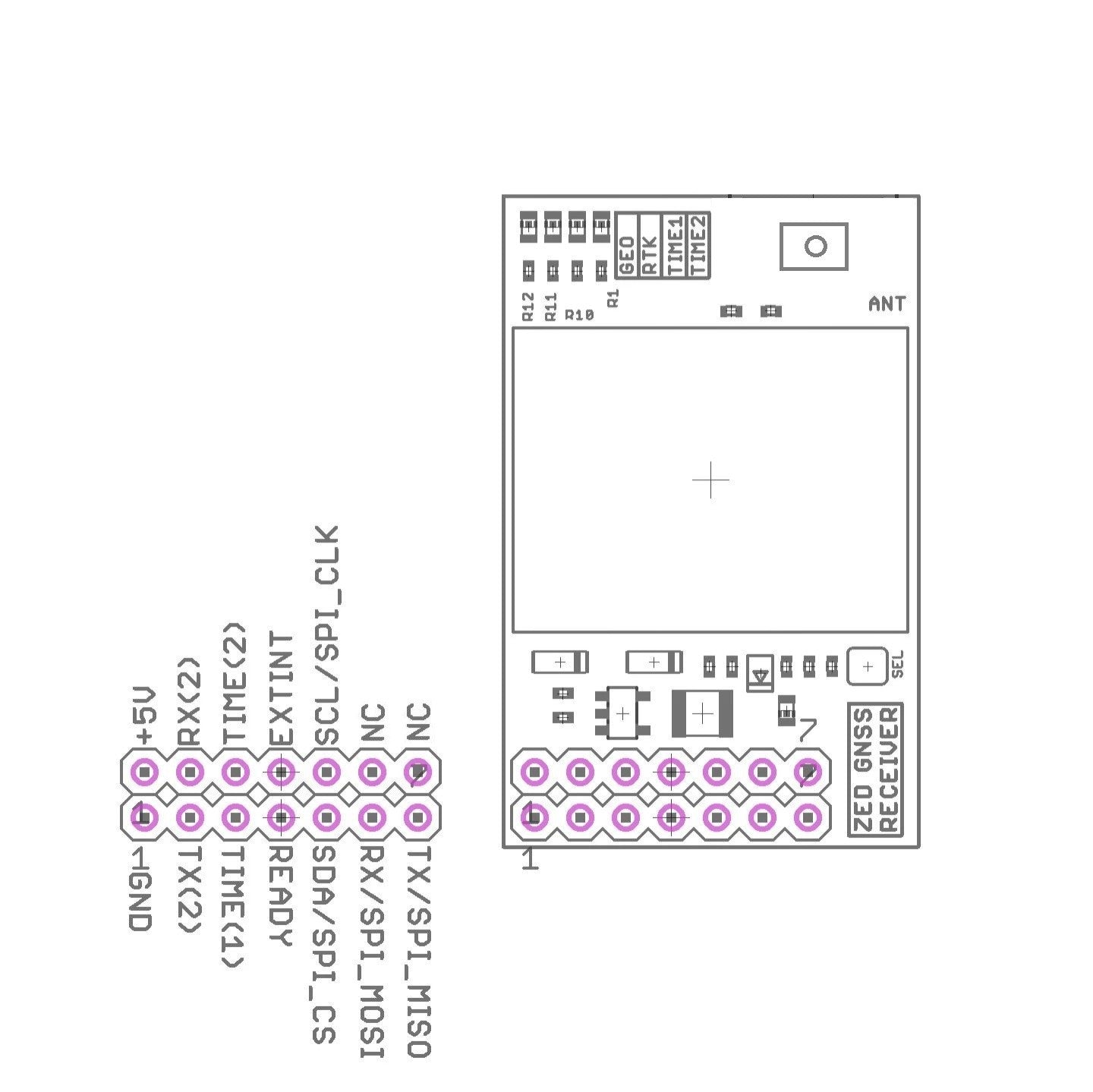 ZED-X20P all-band high precision GNSS module InCase PIN GNSS receiver board with IPEX (U.FL) – Eltehs GNSS Store (elt0428)