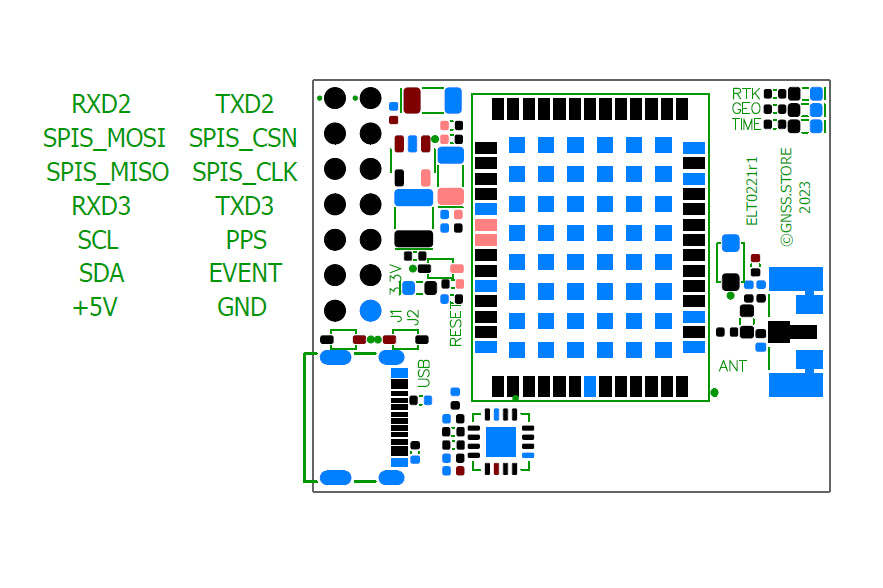 UM980 RTK InCase PIN GNSS receiver board with USB C – Eltehs GNSS Store (elt0221)