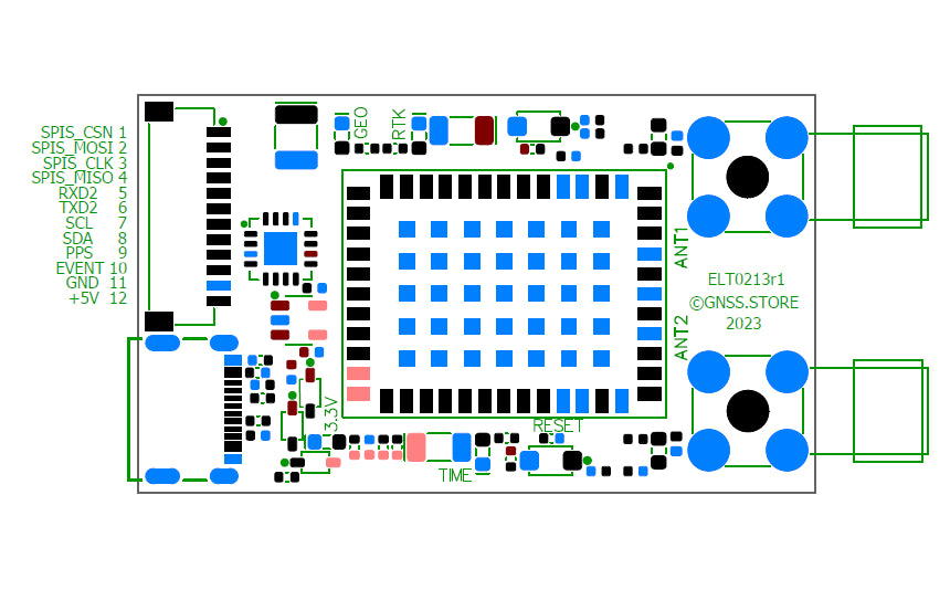 UM982 Dual Channel RTK GNSS receiver board with USB C and JST – Eltehs GNSS Store (elt0213)