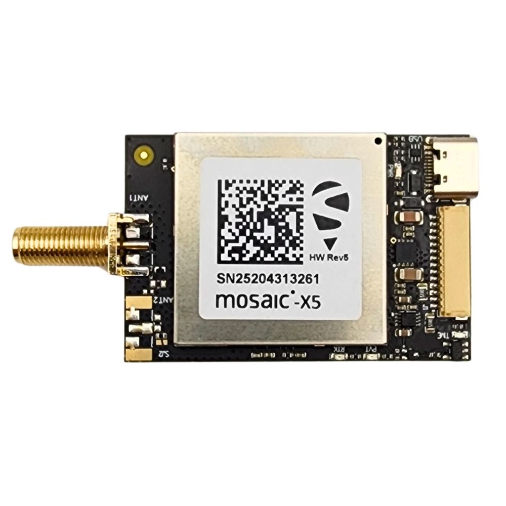 mosaic-X5 RTK InCase PIN GNSS receiver board with JST and USB C