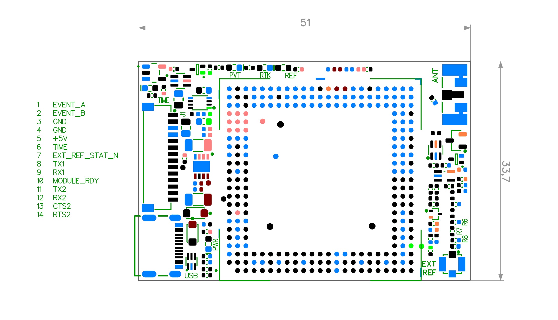 mosaic-T InCase PIN GNSS timing receiver board with SD card and USB C